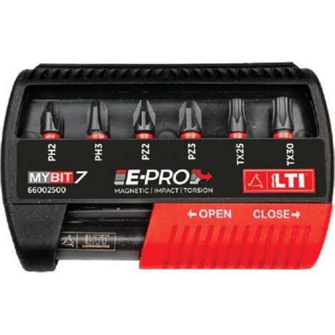 INSERTI + PORTAINSERTO X AVVITATORE KRINO - TX 25/30 PH /2/3 PZ /2/3 X MM 25  CF=PZ 7 - 1 Confezione
