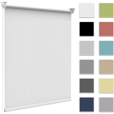 Blanc,50l x 150L cm Store Enrouleur Occultant sans Perçage, Isolant Thermique pour Fenêtre ou Porte, Facile à Installer, Protéger Votre Vie Privée, pour Chambre,Salon, Salle de Bain