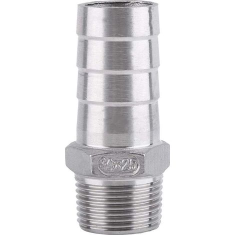 Raccord de tuyau, fil barbelé, fileté, adaptateur, tuyau DFE, acier inoxydable, SS304, 1/8 po 3/4 po (3/4 x 25 mm) (1/3)