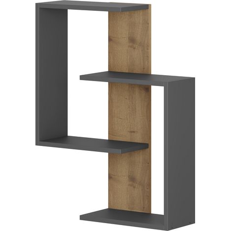 Estante de pared, estante de almacenamiento Shelf Antracita Roble (1/5)
