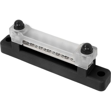 Module de distribution d'alimentation à 6 bornes 48V 150A, avec couvercle, goujons M6, vis M4, convient aux automobiles, camping-cars, fourgons aménagés et navires, noir. (1/5)