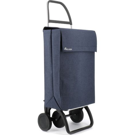 Carro compra 4 ruedas bolsa cuadrada jean tweed 4 marino (1/5)