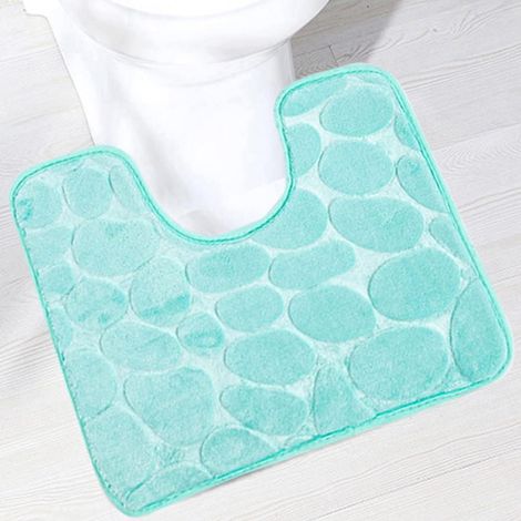 1 Tapis de bain, antidérapant, microfibre, absorbant, forme U, pour salle de bain (1/2)