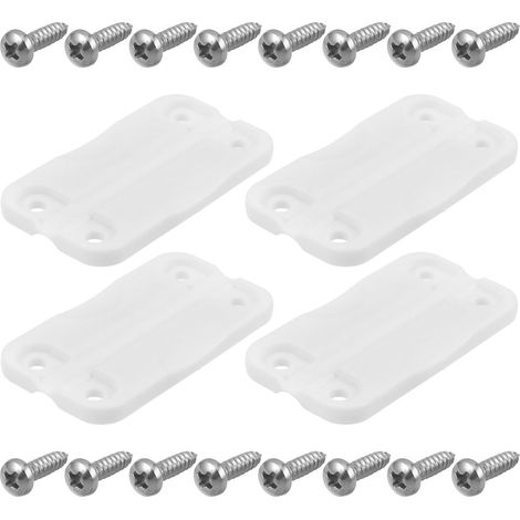 bisagras de plástico blanco con tornillos, resistentes a la corrosión, prolongan la vida útil de congeladores y neveras portátiles para camping y eventos deportivos. (1/5)