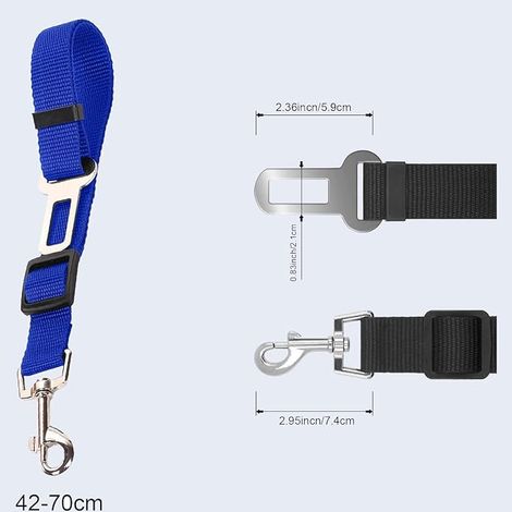 Ceinture de Sécurité pour Chien et Chat Harnais de Sécurité Voiture Réglable avec Coussin Antichoc Élastique, Mousqueton de Sécurité et Nylon Réglable pour Animaux de Compagnie (1/4)