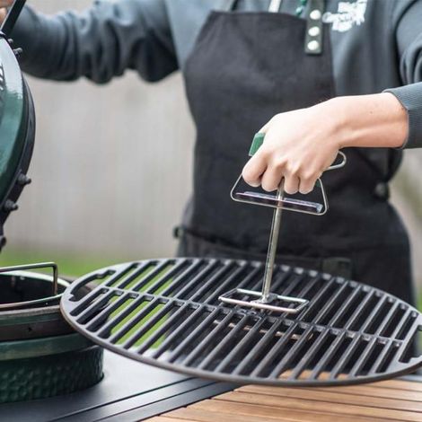 Rejilla de Fundición Estriada Big Green Egg 46 cm para Barbacoa (1/2)