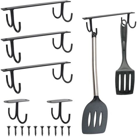 BUNTHAUS 5PCS Tasse Rangement Crochets Porte Tasse à Suspendre Porte-tasses Sous une Etagère Tasses Crochets de Rangementporte Tasse Suspendue à Visser Crochet Porte Tasse pour Cuisine Tasse Spatule (1/5)