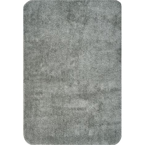 Alfombra de baño suave con base antideslizante de microfibra 60 x 90 cm rectangular accesorios de baño gris Urlana