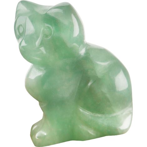 Chaton Chanceux en Aventurine Verte - Sculpture en Pierre Naturelle de 3,8 cm (1/5)