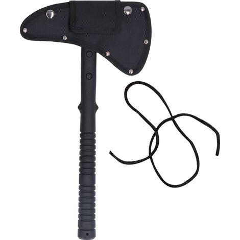 Hache de camping en acier à lame incurvée, lot de 6 vis hexagonales, outil multifonction portable pour pompiers et plein air (1/5)