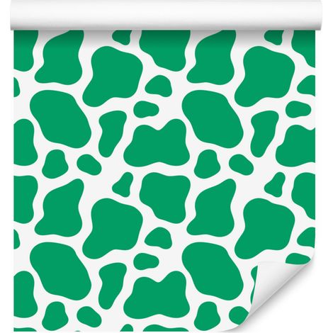 Papier peint à motifs de vaches, vert d'eau et menthe, pour salon et chambre, 50 x 1000 cm (1/5)