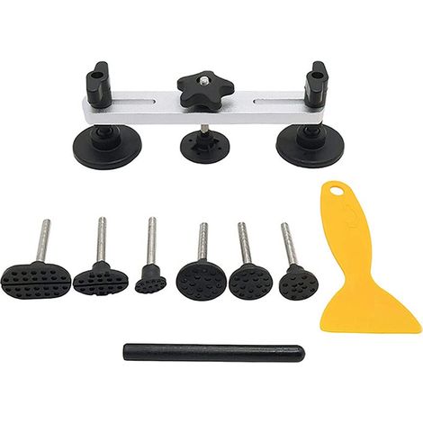 Kit d'outils de réparation de bosses sans peinture pour carrosserie de voiture avec pont de pôle et languettes d'extraction (1/5)