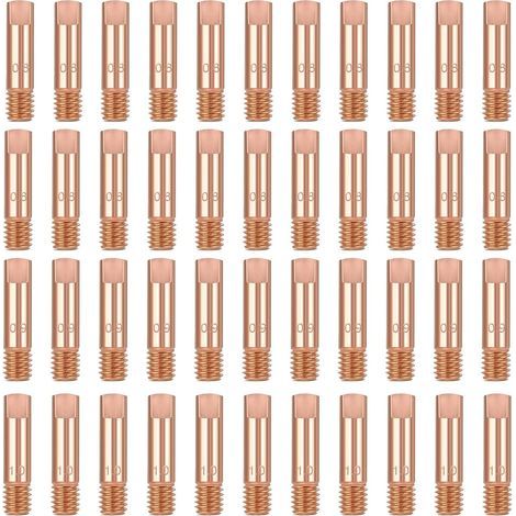 40 Stück Kupfer-Kontaktspitzen für Schweißdüsen, Kontaktrohre 0,8 mm, 0,9 mm, 1 mm, Schweißbrenner-Verschleißteile für 15AK MIG (1/5)