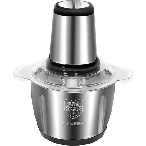 Hachoir électrique à 2 vitesses, 250 W, bol en acier inoxydable, capacité de 2 L, 4 lames (1/5)