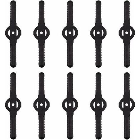 Lame plastique coupe bordure, 10 pcs Lames En Plastique Cutter Remplacer Pour ensemble doutils de coupe herbe sans fil, remplacement de lames de coupe de tondeuse à gazon en plastique(noir) (1/5)