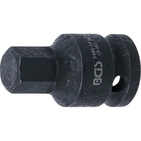 Douille à Embouts à Choc 42 mm - 12,5 mm (1/2), Six Pans Intérieurs 14 mm - Résistante et Précise - D-Work