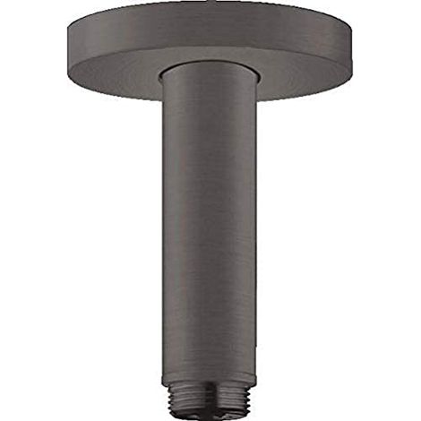 Hansgrohe - Braccio doccia a soffitto S 10 cm, cromo nero spazzolato 27393340 (1/4)