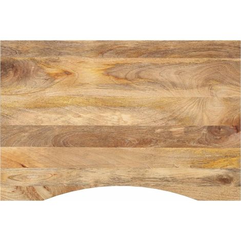 Schreibtischplatte mit Aussparung 80x60x2,5 cm Massivholz Mango