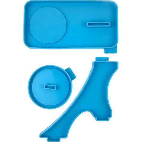 Support pour pot de fleurs en silicone modle fait main bleu (1/5)