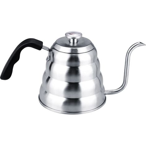 Bouilloire à col de cygne en acier inoxydable avec thermomètre, bouilloire à café verseuse, thé (1/5)