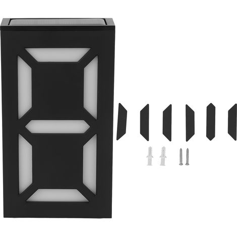 Ortviai Panneau Solaire LED pour Numéro de Maison – Plaque Extérieure Éclairée, Résistant aux Intempéries, 6 Chiffres Personnalisables