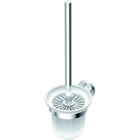 Ensemble Brosse WC et Support pour Cuvette Toilette Fixation Murale Chrome Argent A9119AA (1/4)
