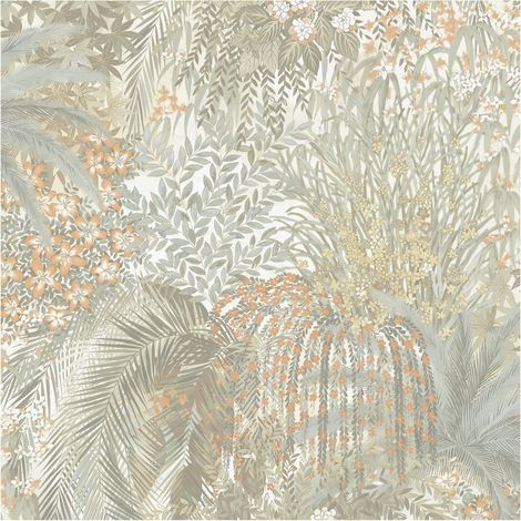 Grandeco Paradise Teal Orange Botanical Wallpaper Washable Paste The Paper Lush (1/4)
