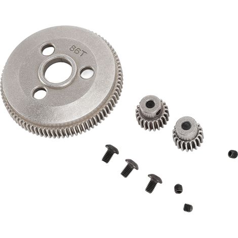 Couronne 86 dents avec pignon 19 et 21 dents, remplace la couronne 4686 48P en acier trempé pour Slash 1/10 2WD. (1/5)