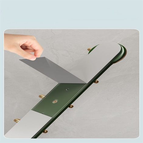 Ganci adesivi da parete resistenti – Appendiabiti da parete senza foratura, ganci da bagno, 42x8,8 cm, verde (1/4)