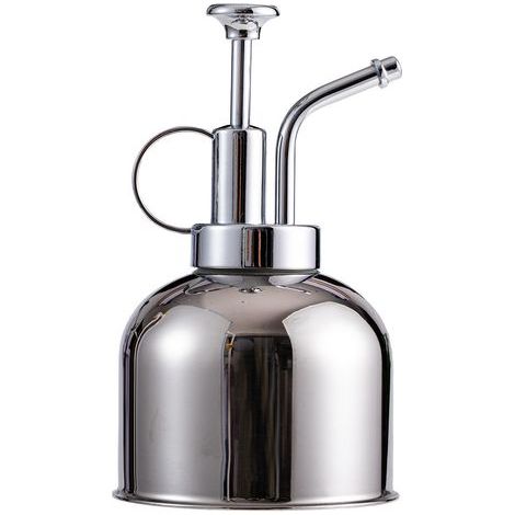 Regadera de acero inoxidable para plantas de interior, ideal para bonsáis, jardines y el hogar. 300 ml (plateada) (1/5)