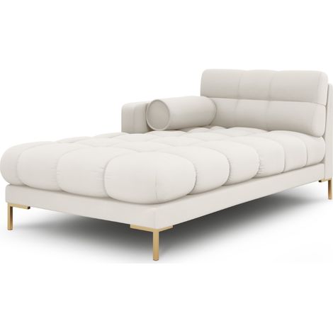 Méridienne gauche en tissu structurel beige clair (1/4)