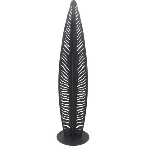 Escultura hoja de metal negro calado para salón 140 cm (1/4)
