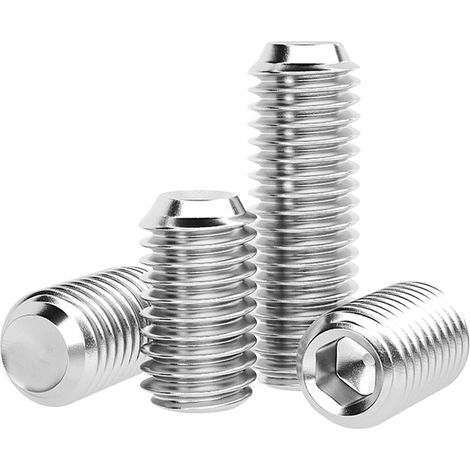 M4 x (6-20mm) Vis Sans Tête - Vis à tête Hexagonale Filetées pour Machines Boulon en Métal Acier Inoxydable Argent 20 Pièces (1/5)