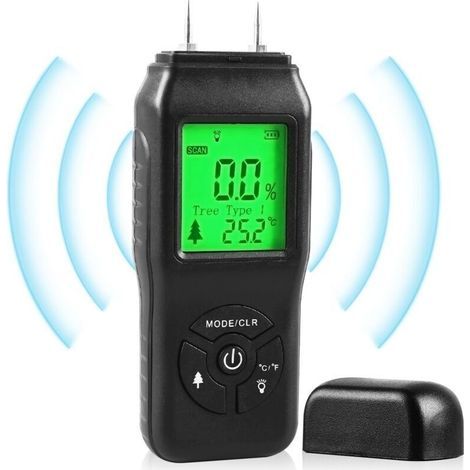 Humidimetre, 4 Modes de Testeur Humidité avec Écran LCD, Précises et Rapides Testeur D'humidité, Testeur Humidité Bois pour la Détermination Rapide de l'Humidité du Bois des Murs et des Matériaux (1/4)