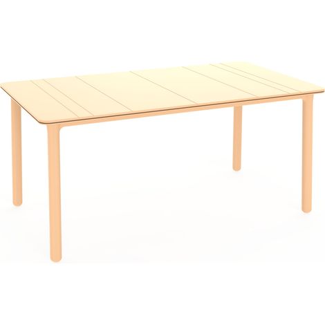 Mesa rectangular reciclada exterior 160x90 amarillo fuego - amarillo fuego NOA garbar