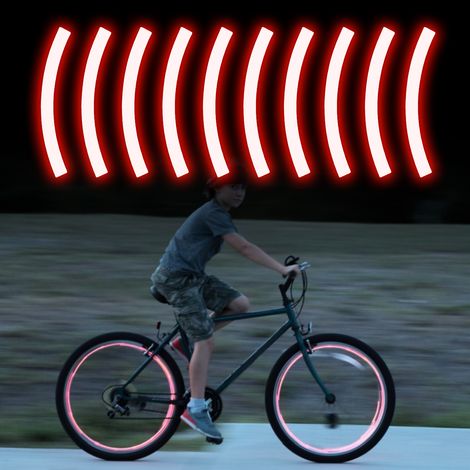 10 pièces bande réfléchissante adhésive autocollant d'avertissement de sécurité de cycle bande réfléchissante de vélo pour voiture vélo moto scooter décoration de jante de roue (1/5)