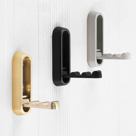 Perchero - Ganchos de pared ocultos - Para colgar abrigos y sombreros - Aleación de zinc blanca - Diseño que ahorra espacio (1/5)