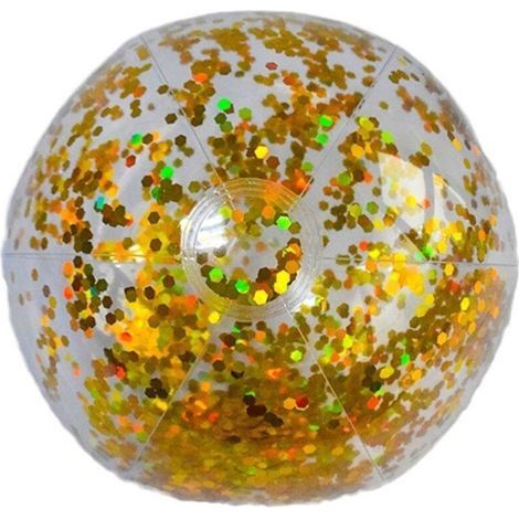 Ballon d'eau gonflable à paillettes - Jouet de piscine pour enfants - 40 cm Avec pompe à air