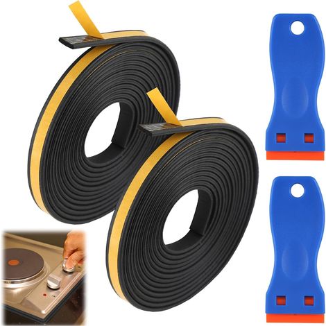 Lot de 2 Ruban d'étanchéité pour Plaque de Cuisson, 9 mm x 2 mm x 3 m Joint Plaque Induction dont Plaque Vitrocéramique Avec petit Grattoir, Bande Etancheite Autocollante Imperméable pour Cuisine (1/5)