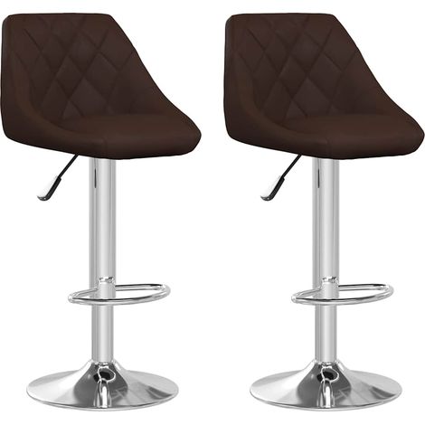 Maison Exclusive - Barhocker 2 Stk. Braun Kunstleder (1/5)