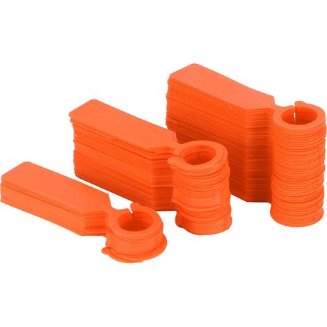 Packung mit 100 Hänge-Pflanzen- und Baumetiketten, orangefarbene Gartenstecker, 11 x 2,4 cm (1/5)