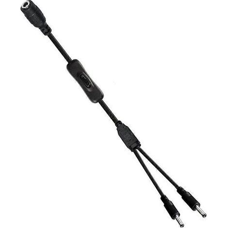 Câble répartiteur d'alimentation 3,5 x 1,35 mm, 1 connecteur femelle vers 2 connecteurs mâles, pour caméras de vidéosurveillance