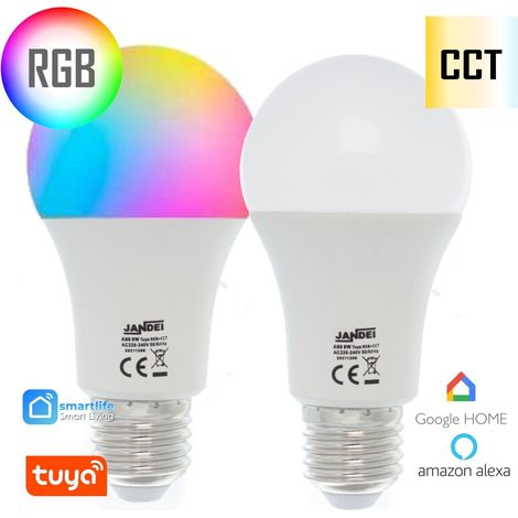 Jandei - Bombilla led E27 A60 9W RGB+CCT TUYA Iluminación Led Tuya