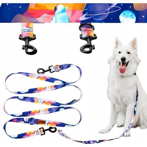 Correa multifuncional, 500 cm, ajustable, para perros de hasta 20 kg, Ukory, azul. (1/5)