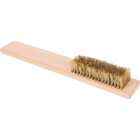 Brosse à Fartage Ski en Cuivre Manche en Bois, Légère et Confortable pour Nettoyage de Planche de Ski la Maison Trip (1/5)
