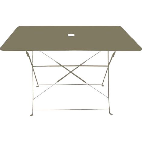 CHALET & JARDIN Ensemble repas Bistrot dépliant métal - Table + 4 Chaises - Taupe (1/2)