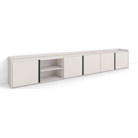 Mueble TV Totalán-01 de 309x50x35 cm con almacenamiento, color beige (1/4)