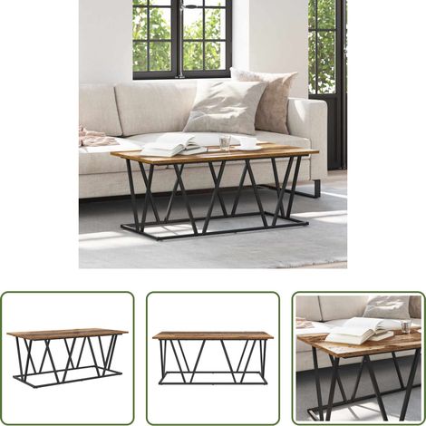 Couchtisch Sperrholz - Couchtisch Altholz 100 x 50 x 40 cm Sperrholz und Metall (1/5)