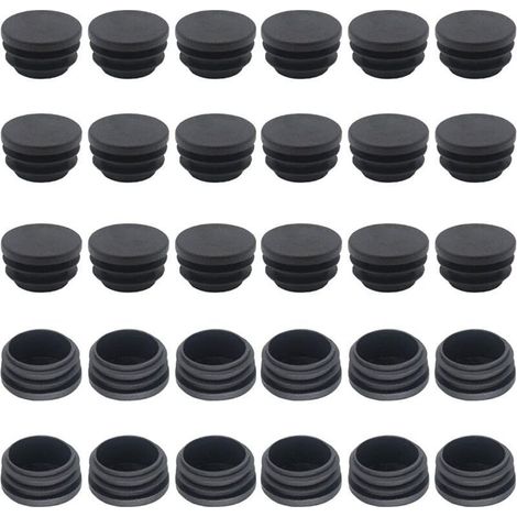 Embout de Chaise 25mm 50 Pièces Bouchon pour Tube Rond Embout pour Tube Embout Tube Rond Bouchons de Tubes Rond Embout Entrant Rond Bouchon pour Pied de Chaisse Capuchon pour Poteau (1/4)