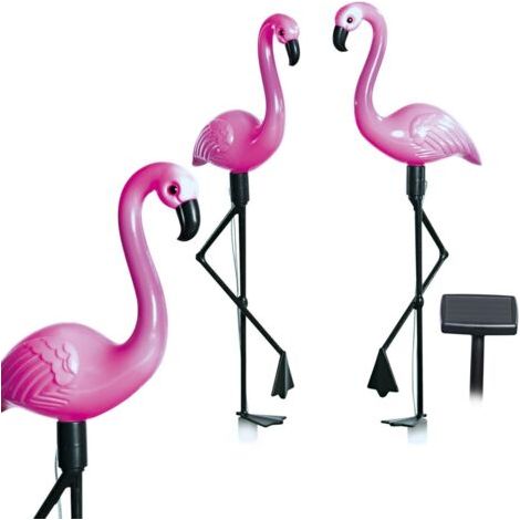 3X Pieux de Jardin Solaire à LED Flamant Lumière Lampe d'Extérieur Eclairage Pelouse de Paysage Décoration Ornement Terrasse Allée Sentier Patio (1/5)